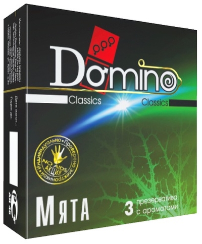 Ароматизированные презервативы Domino Мята - 3 шт. - фото, цены