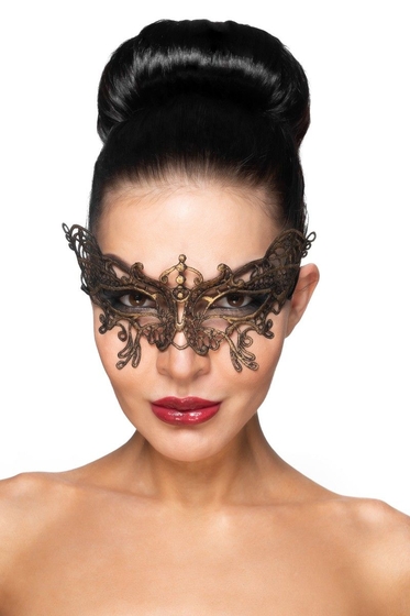 Золотистая карнавальная маска Спика - фото, цены