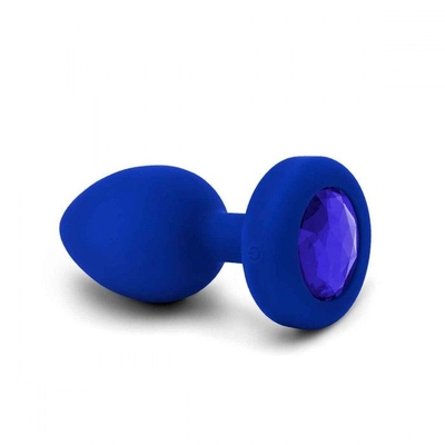 Синяя вибропробка Vibrating Jewel Plug L/xl - 11 см. - фото, цены