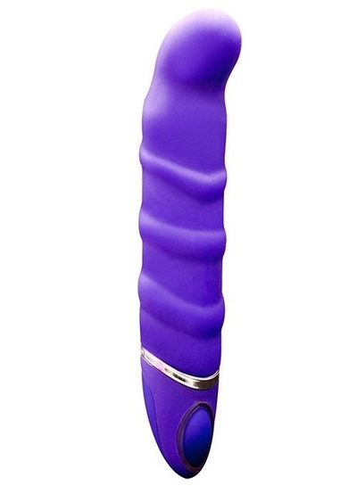 Фиолетовый перезаряжаемый вибратор с ребрышками Provibe - 14 см. - фото, цены