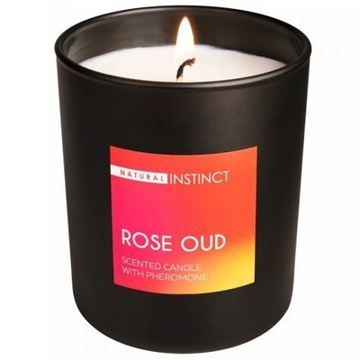 Ароматическая свеча с феромонами Natural Instinct Роза и уд - 180 гр. - фото, цены