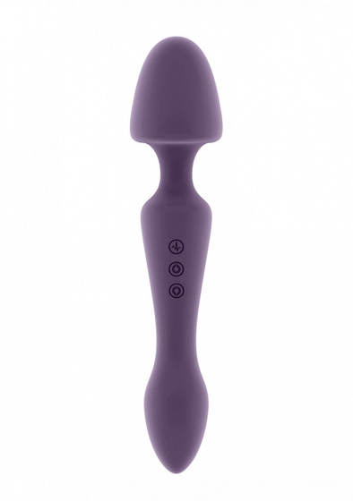 Фиолетовый двусторонний вибратор Sasha - 22,5 см. - фото, цены