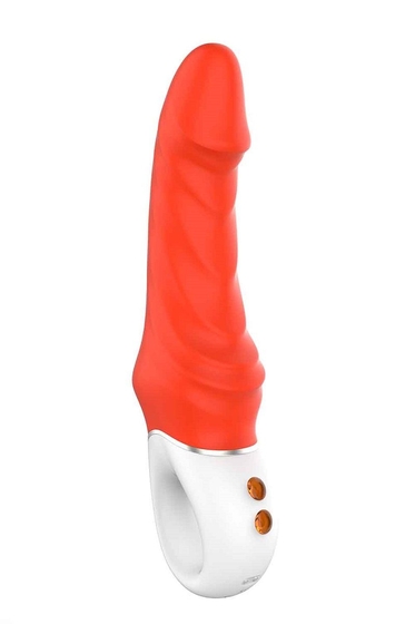 Оранжевый вибромассажер Real Pleasure - 23,1 см. - фото, цены