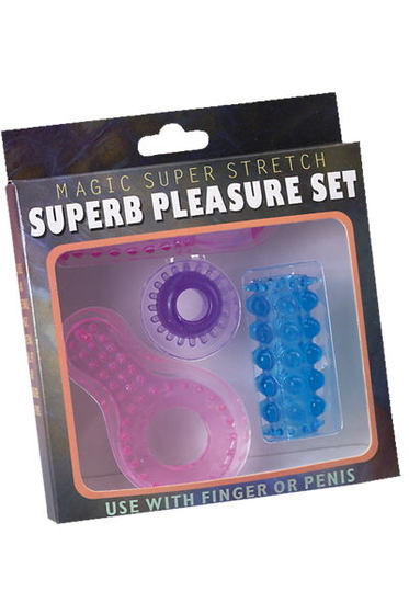 Набор из 4 разноцветных желейных насадок Super Pleasure Set - фото, цены