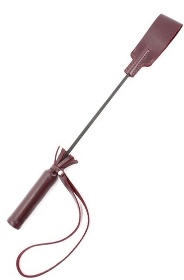 Бордовый кожаный стек с петлёй на ручке - 37 см. - фото, цены