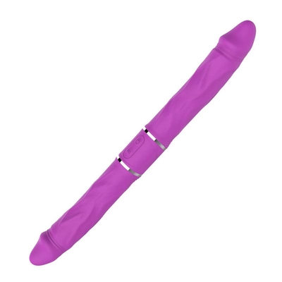 Фиолетовый двусторонний вибратор Nixon - 35 см. - фото, цены