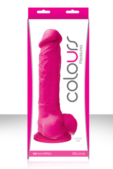 Розовый фаллоимитатор Colours Pleasures 8 Dildo - 24,8 см. - фото, цены