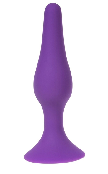 Фиолетовая силиконовая анальная пробка размера Xl - 15 см. - фото, цены
