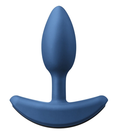 Средняя голубая анальная вибропробка Heavyweight Plug Medium - 12 см. - фото, цены