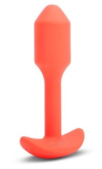Оранжевая вибропробка для ношения B-vibe Snug Plug 1 - 10 см. - фото, цены