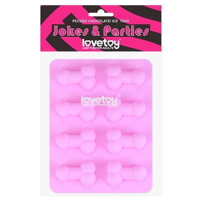 Розовая формочка для льда и шоколада Pecker Chocolate/Ice Tray - фото, цены