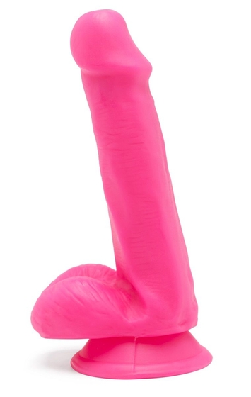 Розовый фаллоимитатор Happy Dicks Dildo 6 inch Balls - 15,2 см. - фото, цены