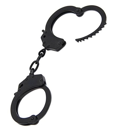 Чёрный металлические наручники Romfun - фото, цены