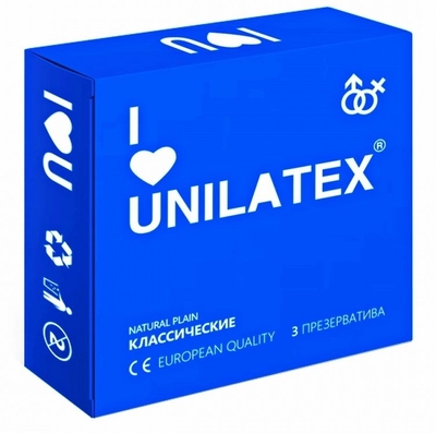 Классические презервативы Unilatex Natural Plain - 3 шт. - фото, цены