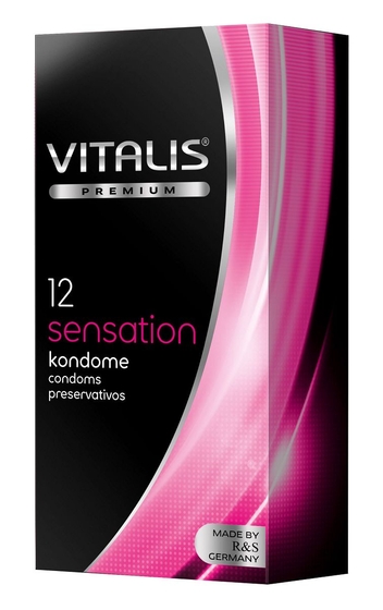 Презервативы Vitalis Premium sensation с пупырышками и кольцами - 12 шт. - фото, цены