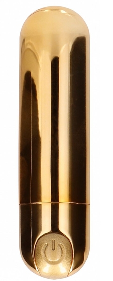 Золотистая перезаряжаемая вибропуля 7 Speed Rechargeable Bullet - 7,7 см. - фото, цены