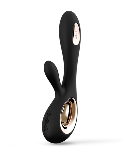 Черный вибратор-кролик Lelo Soraya Wave - 21,8 см. - фото, цены