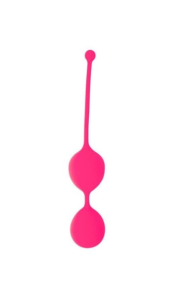 Розовые двойные вагинальные шарики Cosmo с хвостиком для извлечения - фото, цены