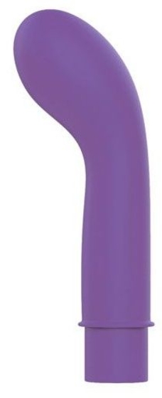 Фиолетовый вибромассажер с изогнутой головкой - 11,3 см. - фото, цены