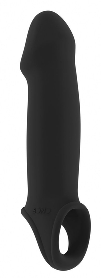 Чёрная насадка с подхватом Stretchy Penis Extension No.33 - фото, цены