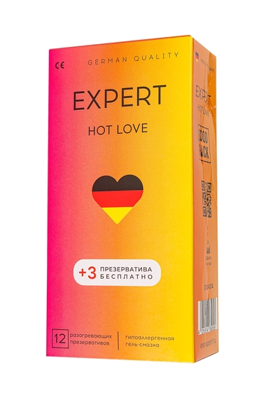 Презервативы Expert Hot Love с разогревающим эффектом - 12 шт.(+3 в подарок) - фото, цены