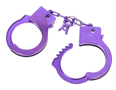 Фиолетовые пластиковые наручники Блеск - фото, цены