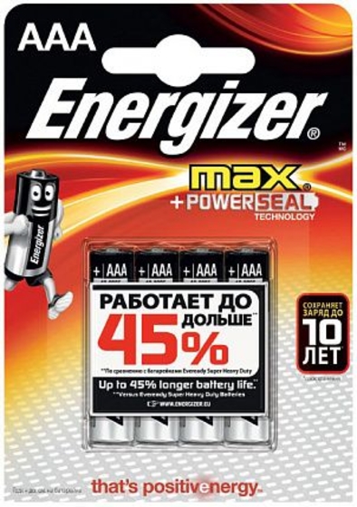 Батарейки Energizer Max E92/aaa 1,5v - 4 шт. - фото, цены
