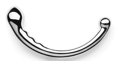 Серебристый фаллоимитатор в форме дуги Hoop - 19,7 см. - фото, цены