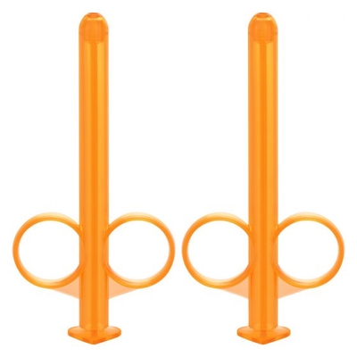Набор из 2 оранжевых шприцов для введения лубриканта Lube Tube - фото, цены