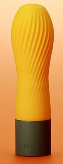 Оранжевый рифленый мини-вибратор Iroha Zen Yuzucha - 12,7 см. - фото, цены