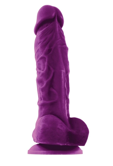 Фиолетовый фаллоимитатор на присоске ColourSoft 5 Soft Dildo - 17,8 см. - фото, цены
