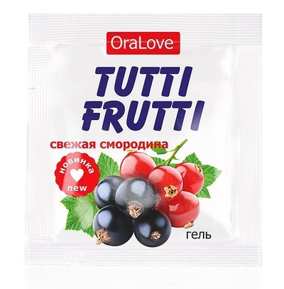 Гель-смазка Tutti-frutti со вкусом смородины - 4 гр. - фото, цены