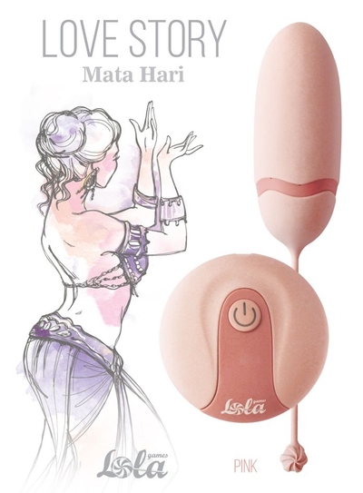 Нежно-розовое виброяйцо Mata Hari с пультом ду - фото, цены