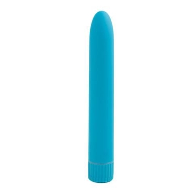 Голубой вибромассажер Climax Smooth 7 Vibe - 17,8 см. - фото, цены