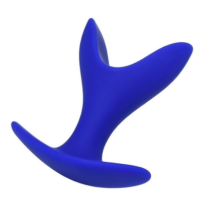 Синяя силиконовая расширяющая анальная пробка Bloom - 8,5 см. - фото, цены