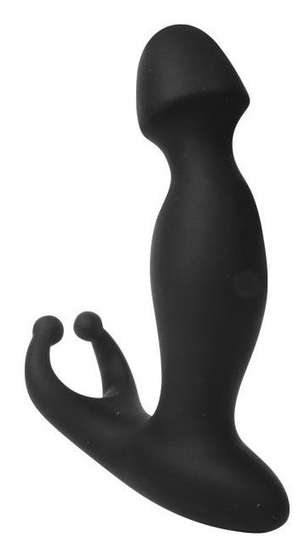 Черный силиконовый массажер простаты Sex Expert - 11,7 см. - фото, цены