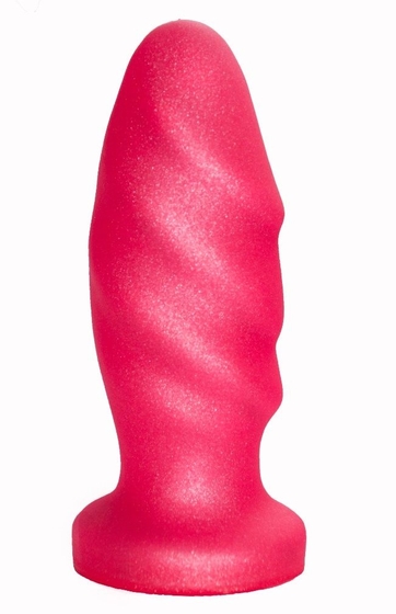 Розовая анальная пробка с рельефом - 12,9 см. - фото, цены
