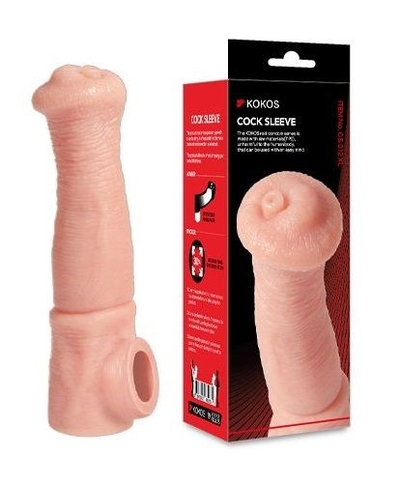 Телесная фантазийная насадка на член Cock Sleeve Size L - фото, цены