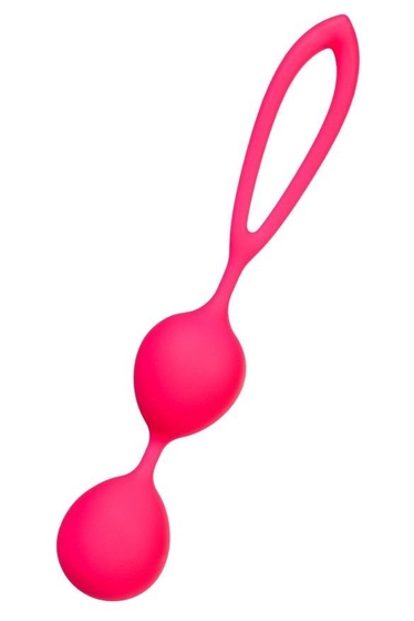 Ярко-розовые вагинальные шарики с петелькой - фото, цены