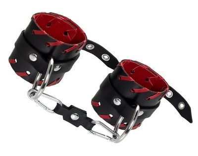 Черные наручники с красной окантовкой - фото, цены