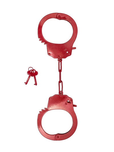 Красные стальные наручники - фото, цены