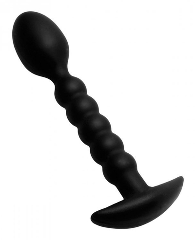 Черный ребристый стимулятор простаты Sojourn Slim Ribbed Prostate Stimulator - 12,1 см. - фото, цены
