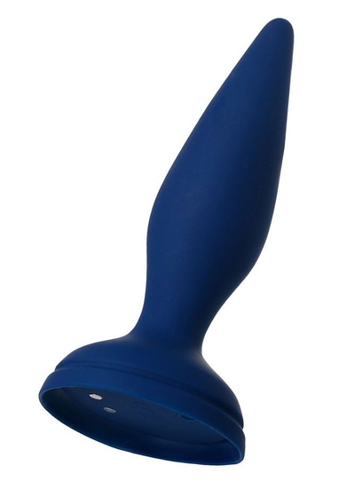 Синяя анальная вибровтулка OPlay Unico с пультом ду - 13,5 см. - фото, цены