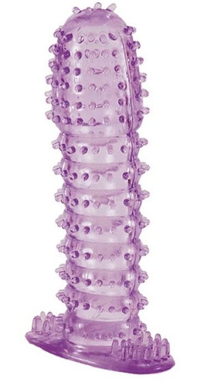 Гелевая фиолетовая насадка с шипами - 12 см. - фото, цены