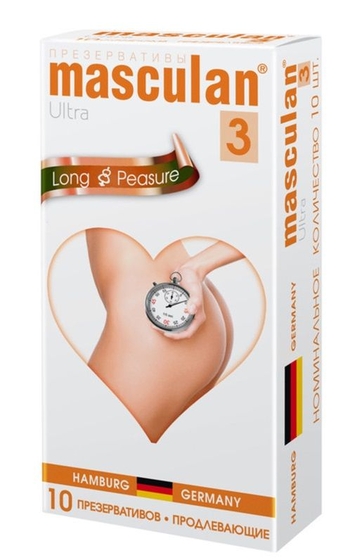 Презервативы Masculan Long Pleasure с продлевающим эффектом - 10 шт. - фото, цены