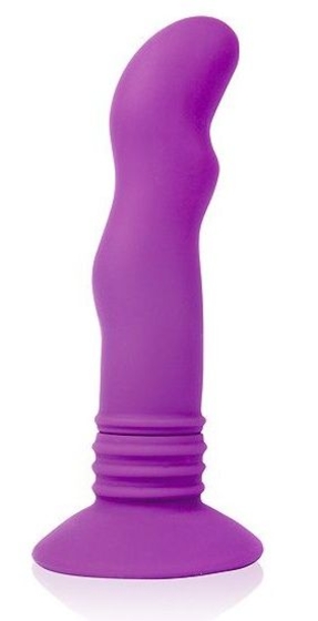 Фиолетовый вибромассажер Cosmo на присоске - 12 см. - фото, цены