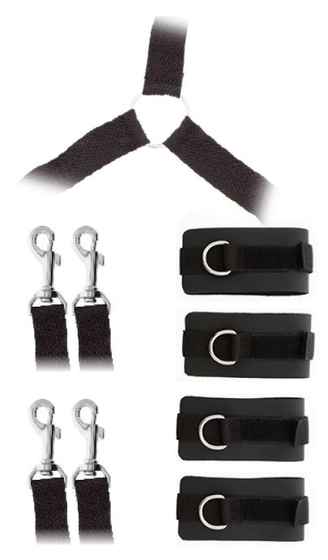 Комплект наручников и поножей Luxurious Bed Restraint Cuff Set - фото, цены