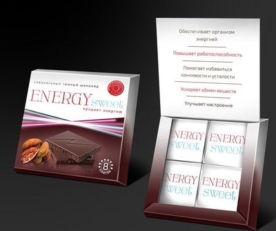 Темный шоколад ENERGYsweet - 40 гр. - фото, цены
