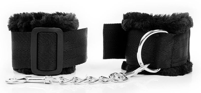 Черные наручники на регулируемых пряжках - фото, цены