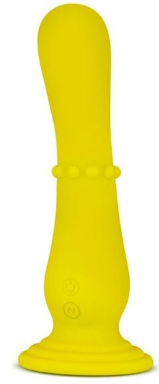 Желтый вибратор на присоске Nude Impressions 04 - 18 см. - фото, цены